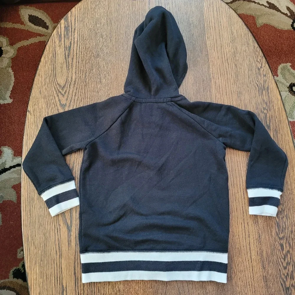 Old Navy Black and White Zip Up Hooded Sweatshirt Size Girl's XS 5